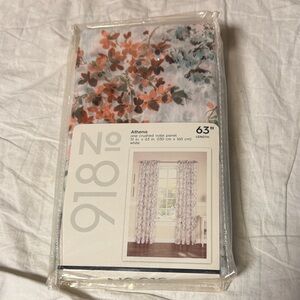 Athena Voile Panel - Orange and Gray Floral Design 63” No 918 NEW